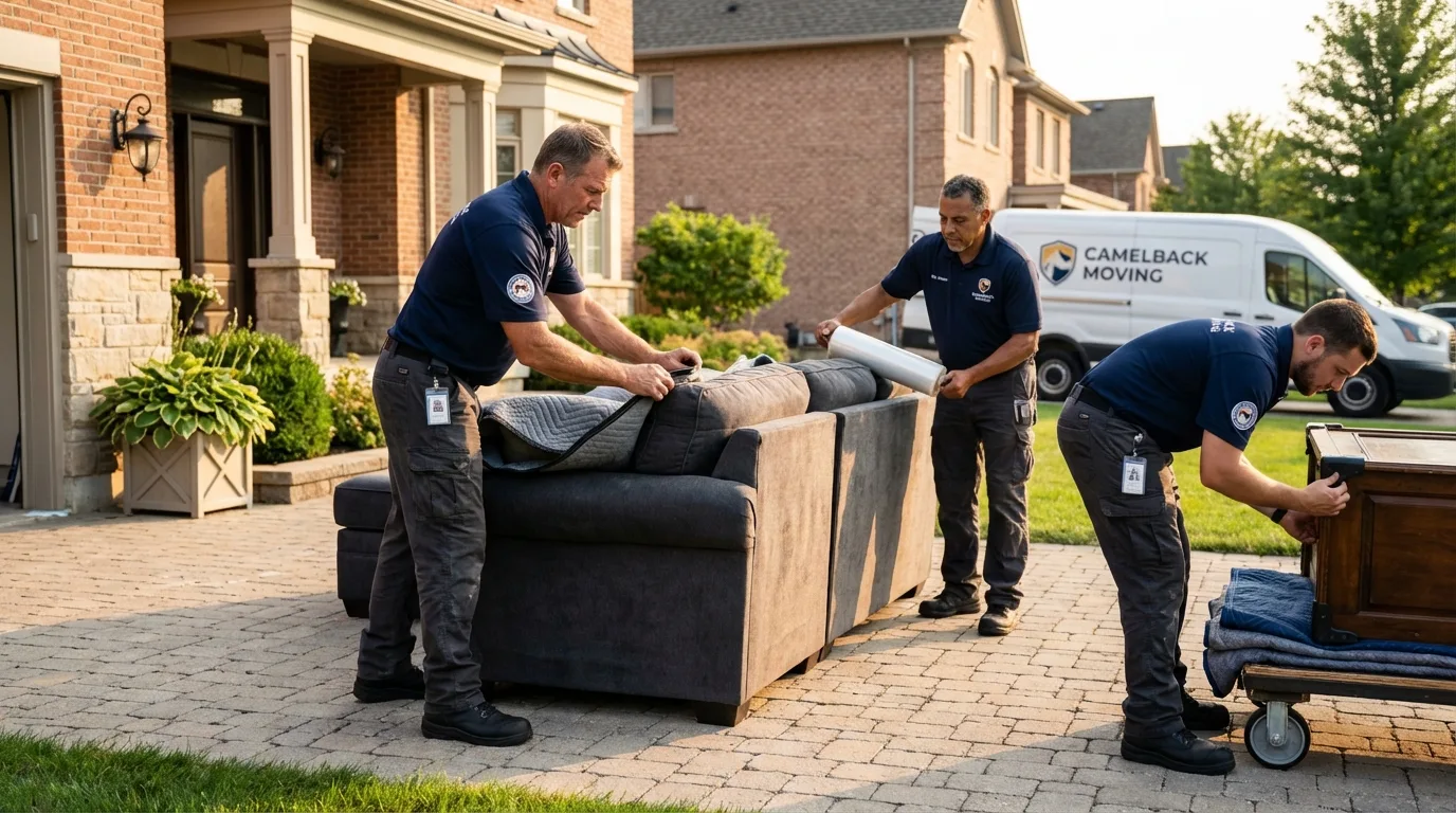 Large estate moving crew wrapping furniture in Sylva, NC